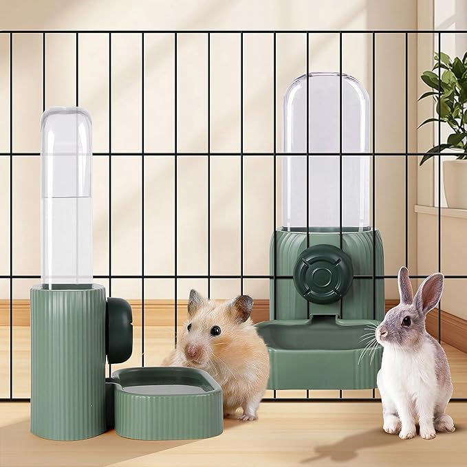 20oz Hanging Automatic Pet Water Dispenser, Gravity Dog Water Bowl for Cage, No Drip Rabbit Water Bottle, Cage Water Dispenser for Small Dogs, Cats, Rabbits and Other Small Animals