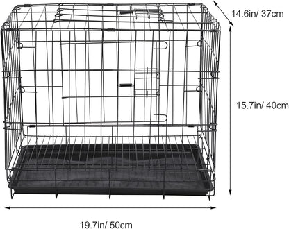 POPETPOP Dog Kennel Pet Folding Cage Collapsible Dog Cage Indoor Outdoor Dog Crate Small Metal Wire Dog Crate with Leak- Pan Portable Pet Cage for Puppy Cat Rabbit Large Dog Crate
