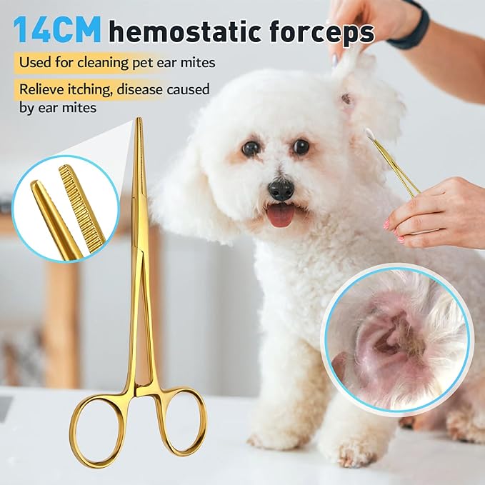 Dog Grooming Scissors,Curved Thinning Shears Dog Grooming with Safety Round Tips, Sharp and Comfortable 4 in 1 Dog Scissors for Grooming