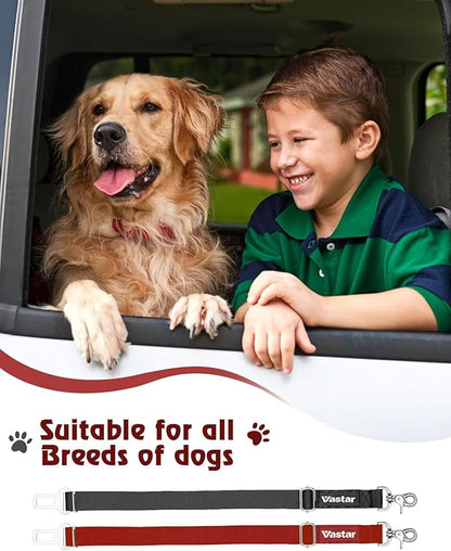 Vastar 2 Packs Adjustable Pet Dog Cat Car Seat Belt Safety Leash Vehicle Seatbelt Harness