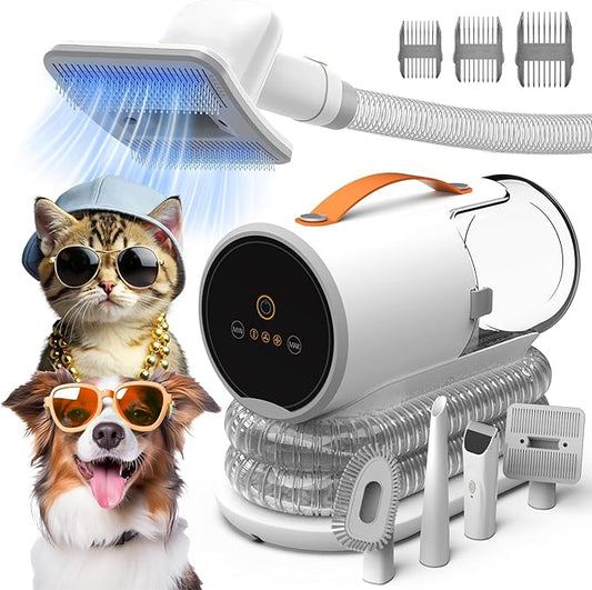 Dog Vacuum for Shedding Grooming, 12000Pa Suction Dog Grooming Kit, Dog Hair Vacuum with 4 Tools, 2L Dust Cup, 3 Levels