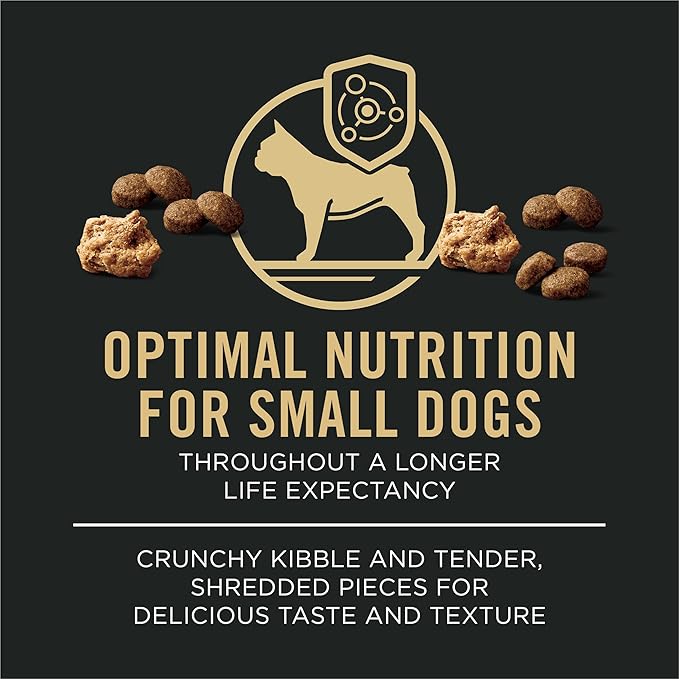 Purina Pro Plan Small Breed Dry Dog Food, Shredded Blend Beef and Rice Formula With Guaranteed Live Probiotics - 6 lb. Bag