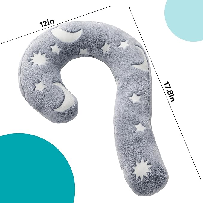 MABOZOO Question Mark Dog Pillow, Pet Pillow Glow in The Dark for Dogs and Cats, Question Shaped Dog Neck Pillow Calming Pillow Pet Calming Toy for Joint Relief Sleeping Improve(Gray, M)