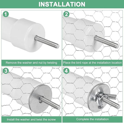 2-Pack Rope Perches for Bird Cages, 23.6 in Length Comfort Grip Flexible Rope Perch Beak & Paw Grinding for Parrots/Cockatiels/Parakeets, Bird Platform Sand [Cyan]