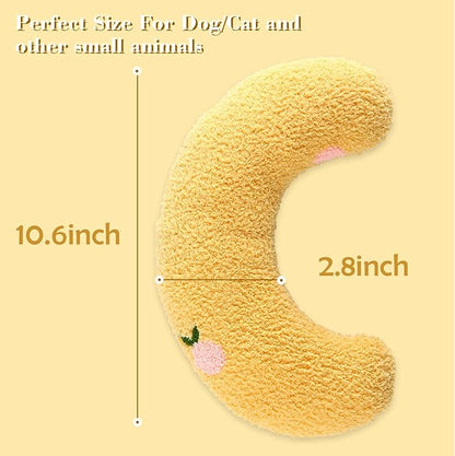 T'CHAQUE Dog Pillow Bed, Cat Calming Pillow, Dog Neck Pillow for Joint Relief Sleeping, Ultra Soft Half Donut Cuddler, Pillow Pet for Upper Spine Support, Doggy/Kitten Pillow Training Toy，Yellow