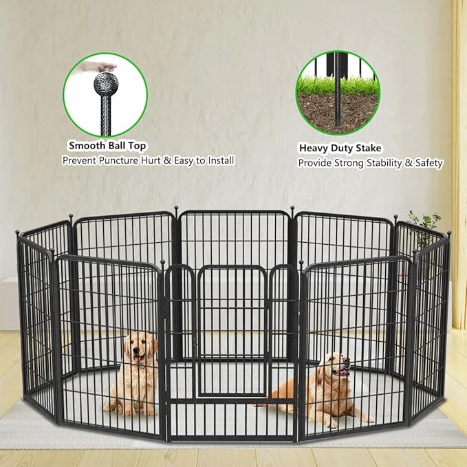 Decorative Garden Fence with Gate, 32in x96ft 42 Panels Metal Fence Panels Heavy Duty Dog Fencing Outdoor Fences for Yard, Rustproof Garden Fencing Flower Bed Edging for Patio Decor