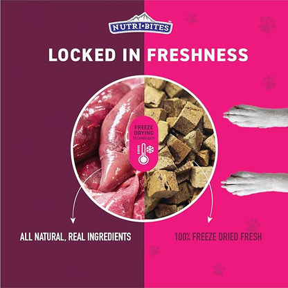 NutriBites Freeze Dried Pork Liver Dog & Cat Treats, 9 oz | Healthy Pet Training Treats or Food Topper | All Natural, Single Ingredient, High Protein | Great for Puppy, Small, Medium, or Large Breeds