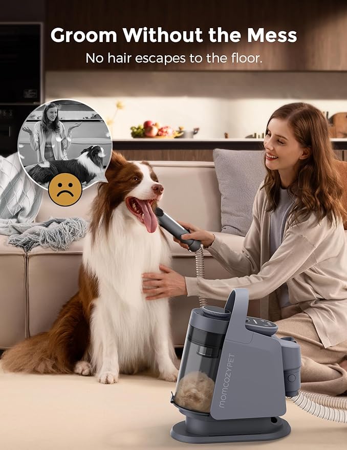 Dog Grooming Kit, FurEase Dog Grooming Vacuum with Dog Clippers for Grooming, 13000Pa Powerful Dog Vacuum for Shedding Grooming with 5 Pet Grooming Tools