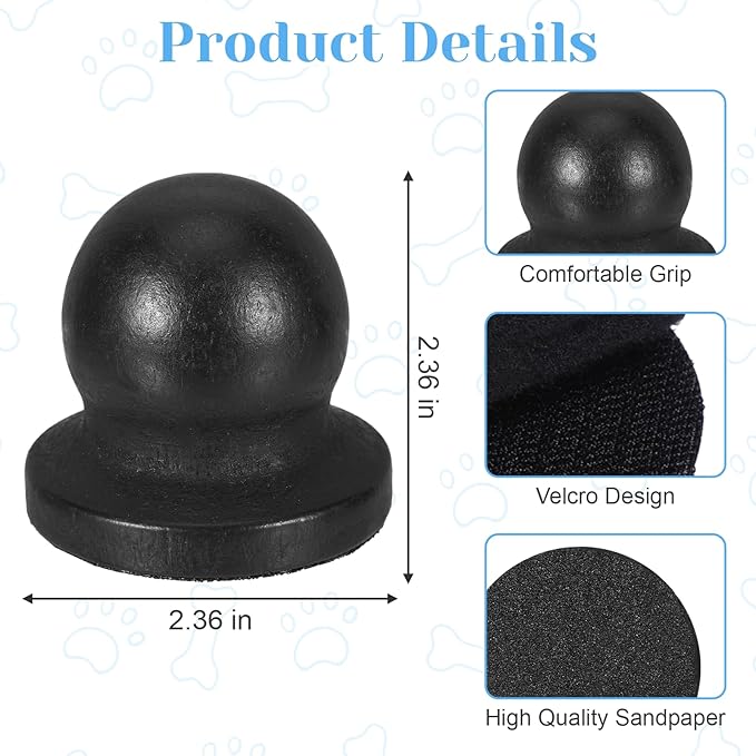 Dog Nail File for Woodenï¼_og Scratch Pad for Nails with 3 Replaceable Sandpaper,Suitable for Pet Stores, Home Cats and Other Small Pets to Use (Black)