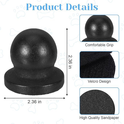 Dog Nail File for Woodenï¼_og Scratch Pad for Nails with 3 Replaceable Sandpaper,Suitable for Pet Stores, Home Cats and Other Small Pets to Use (Black)