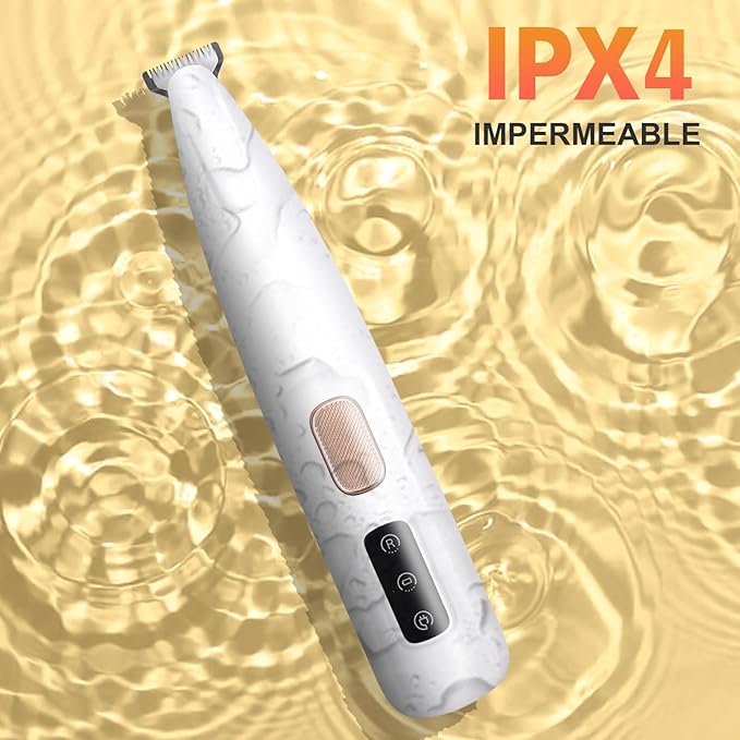 Dog paw Trimmer,Multifunctional Pet Hair Clippers for Grooming with LED Light, Low Noise Waterproof Rechargeable Pet Paw Trimmer for Pet Paws, Eyes, Ears, Face, Rump (1PC White)