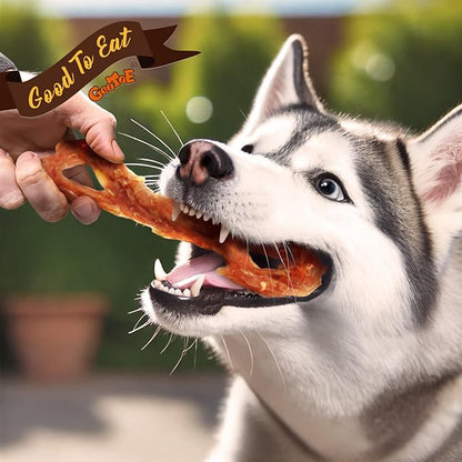 Gootoe Turkey Tendon Dog Treats, Bone (L) 1 lb, 100% USA Sourced Turkey, Natural Snack, Premium Puppy Chews, Hypoallergenic, Rawhide Free, Reseal Value Bag, Size for Large Dogs