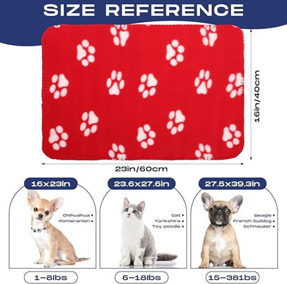 Chumia 28 Pieces Puppy Blanket Bulk Small Fleece Pet Blanket for Puppy Dogs Kitten Cats Pets Soft Warm Paw Print Sleep Mat Bed Covers, 28 Styles(15.75 x 23.63 Inch)