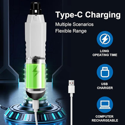 Silent Groom Pro Nail Grinder, 5 Speeds Dog Nail Grinder, Rechargeable Electric Pet Nail Trimmer File Toenail Grinder for Puppy Small Medium Large Breed Dogs & Cats