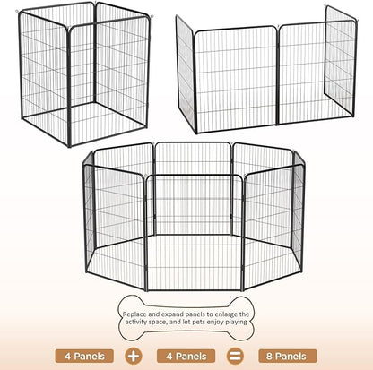 BestPet | Dog Playpen Extender | 40 Inch, 4 Panels | Heavy Duty Metal Pet Exercise Pen | Indoor Outdoor Fence Panels | Rust-Resistant, Removable, Tool-Free Setup | Anti-Skid, Expandable Design