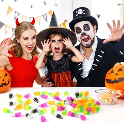 56 Pcs Mini Resin Candy Corn, Fake Luminous Candy Corn Halloween Candy Corn Ornaments Glow in Dark for Fall Halloween Party DIY Crafts