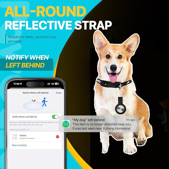 Dog Tracker-Cat Tracker Collar-Pet Tracker-GPS Tracker for Dogs | Android and iOS Universal | No Monthly Fee | No Charging Required | Waterproof | Works with Any Collar