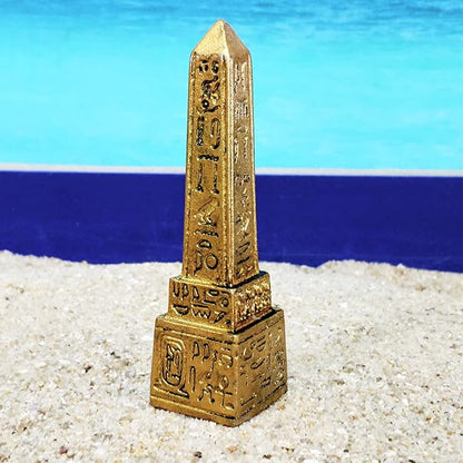 Obelisk of Ancient Egypt Aquarium Fish Tank Terrarium Decorations Terrarium Reptile Turtle Lizard Spider Tanks Egyptian Tablet Inscription Sculpture Figurine Statue Décor Ornament Gold