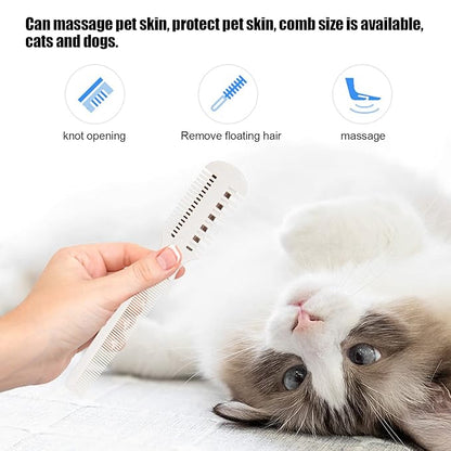 Pet Hair Thinning comb, Pet Hair Combs, Dog Grooming Comb with Blade, Cat Comb for Matted Hair, 2 in 1 Hair Cutter Comb, 5 Blades Pet Hair Trimming Comb