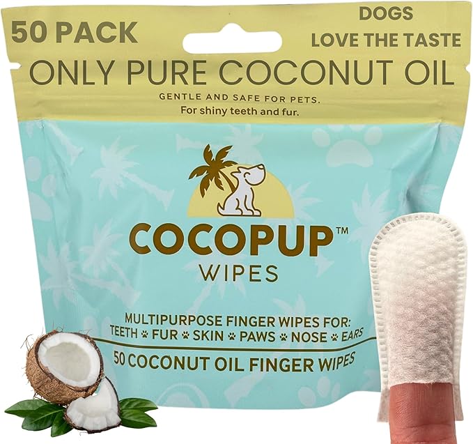 Dog Teeth Cleaning Wipes Ear Nose Paws Fur Cleaner Pure Coconut Oil
