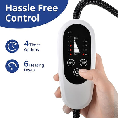 NICREW Cat Heating Pad, Temperature Adjustable Heated Cat Bed with Auto Shut Off Timer, Indoor Pet Heated Bed Mat for Cats and Dogs, 17.7 x 15.7 Inches