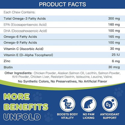 NATURE TARGET Omega 3 Fish Oil for Dogs, Salmon Oil for Dogs Skin and Coat with EPA & DHA Fatty Acids, Dog Itchy Skin Relief & Hot Spot Treatment, Reduce Shedding, Support Hip & Joint Health - 180 ct