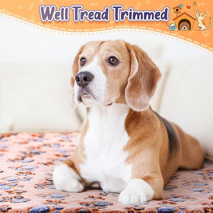 Tatuo 4 Pcs Dog Blanket Pet Puppy Blanket Puppy Teething Toys Paw Print Fleece Blanket for Pet Cat Soft Warm Sleep Mat Guinea Pig Cage Blanket(Medium(30 x 20.5 Inch),Coffee)