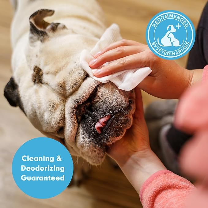 200 Cleaning & Deodorizing Guaranteed Dog Grooming Wipes - Hypoallergenic Pet Wipes for Allergies & Itching - Thick Puppy Wipes for Paws, Butt, Coat, Face & Body, Home & Travel Use, Unscented