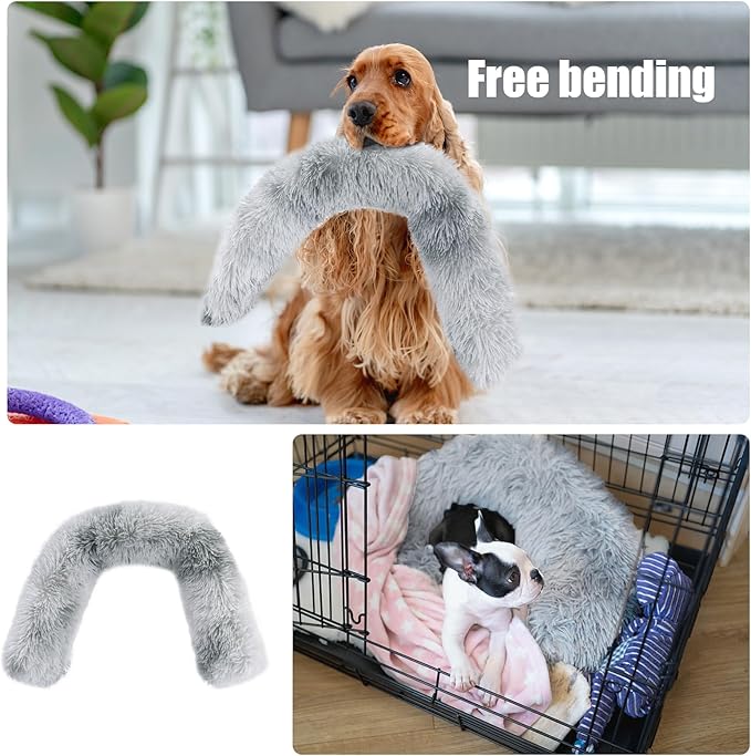 HOMBYS Extra Large Dog Pillow 35x6 Inches with Moldable Function for Latge & Medium Dogs, Soft Faux Fur Dog Neck Pillow for Anxiety Relief, Oversized Pet Calming Pillow for Dogs, Cats-Washable