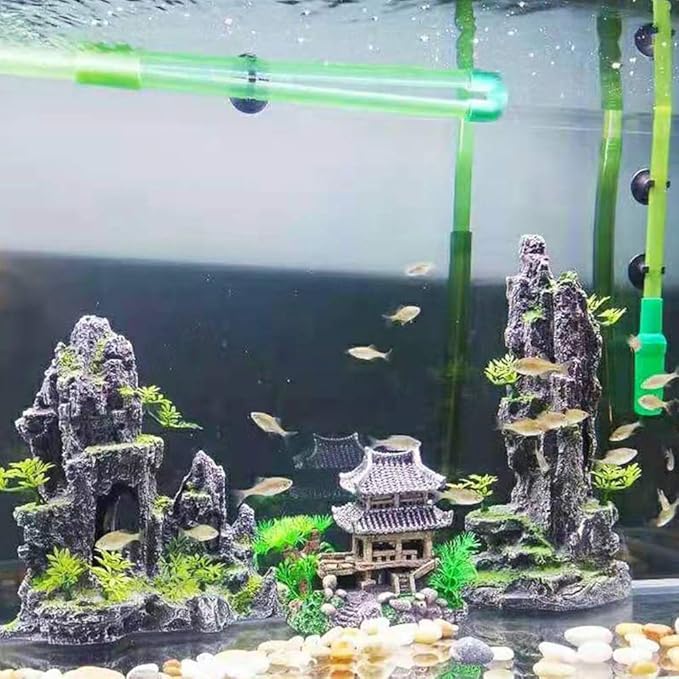 Aquarium Ornament - Classical Resin Castle Decorations, Fish Tank Realistic Details Castle,Eco-Friendly Fish Tank Castle Aquarium Accessories
