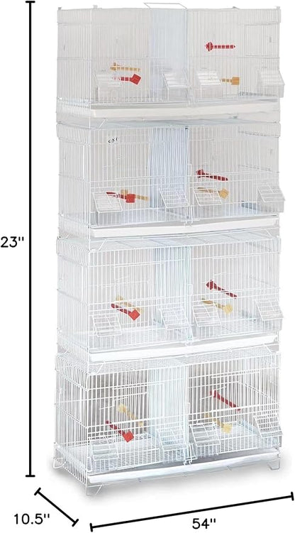 Seny Set of 4 Stackable Breeding Bird Cage for Canary Finch Small Birds (White)