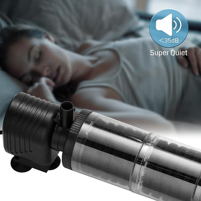 SainSmart XpertMatic 3 Stages 475 GPH Aquarium Filter for Up to 120 Gallon Fish Tank, Modern Style, Black ABS Material, Aquarium Filter, Pond Filter