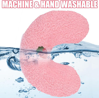 BABORUI Large Dog Calming Pillow for Dogs, U Shaped Dog Neck Pillow for Joint Relief Sleeping Improve, Machine Washable Pet Pillow for Dogs & Cats(Pink)