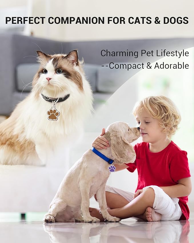 72 Pcs Dog Tags Personalized for Pets Glitter Paw Print Stainless Steel Dog Tag Cute Dog Name Tag Bulk Dog Tags Cat Tags for Wholesale ï¼12 Colorsï¼