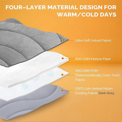 Cozyide Dog Crate Pad, Extra Large Reversible Dog Cooling Mat(Cool & Warm), Washable Soft Crate Mat for All Season, 40" L x 28" W, Dark Grey