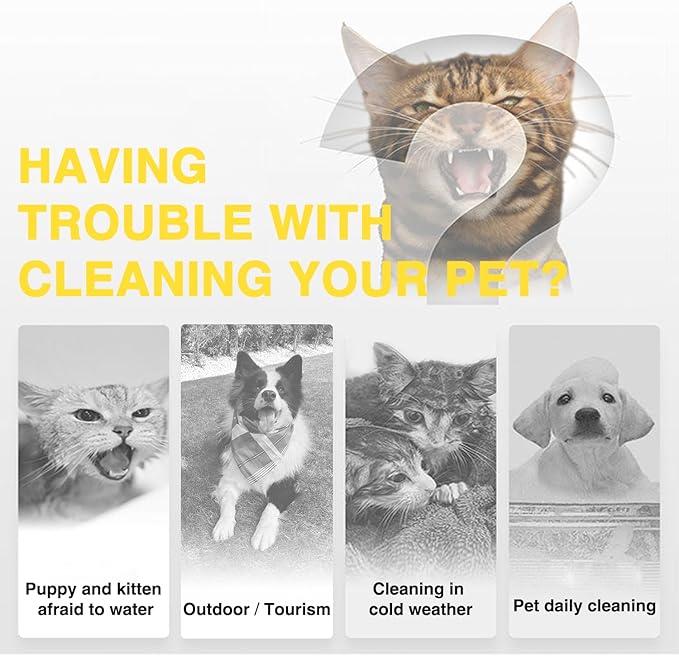 Dog Wipes Cleaningï¼_loe Nourish Pet Wipes Glovesï¼_ry Wash Shower Wipes Grooming for Dogs Cats Puppy, Ears Face Paws Butt Cleaning Gloves