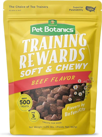 (3 Packs) Training Rewards Treats for Dogs, Speeds Up Learning Curve, No BHA, BHT, Ethoxyquin, Bacon, Beef, Chicken, 20 oz with 10ct pet Wipes