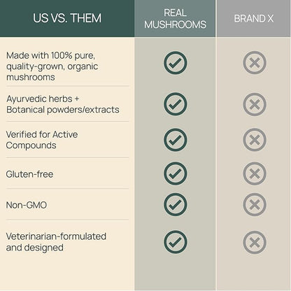 Real Mushroom Immune Pet Chews  For Daily Digestive & Immune Health  Mushrooms for Dogs & Cats Functional Treat  Mushroom Supplement for Dogs & Cats  1 to 4 Chews For All Breeds & Sizes (60 Count)