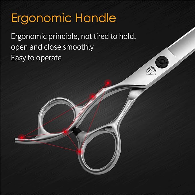 Dog Grooming Scissors: 7.5" Left Handed Pet Shears Made Of Advanced Stainless Steel Alloy for Trimming Dogs Cats and Other Pets Face and Paws