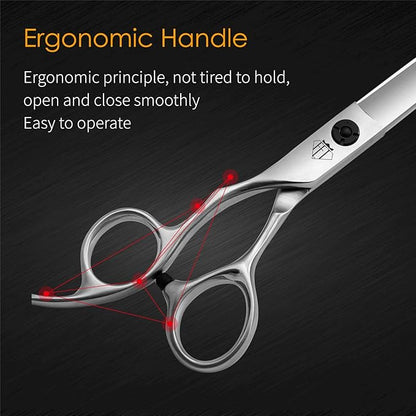 Dog Grooming Scissors: 7.5" Left Handed Pet Shears Made Of Advanced Stainless Steel Alloy for Trimming Dogs Cats and Other Pets Face and Paws