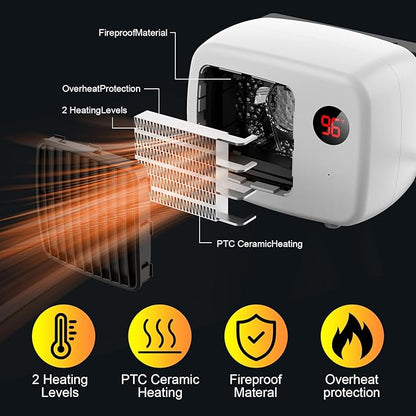 Dog House Heater for Outdoor & Indoor Use - 600W/300W Safe & Efficient Heating for Pet Houses, Chicken Coops, Rabbit Hutches - Wall-Mounted Design with Overheat Protection & Anti-Chew Cord (white)