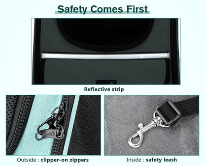 Pecute Cat Backpack Carrier, Small Dog Backpack Carrier, Pet Backpack Carrier for Cats Dogs Puppy Kitten, Cat Carrier Bag Carrying for Travel Hiking Bike Riding Walking Outdoor,Mint Green