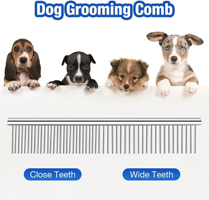 Dog Grooming Scissors Kit with Safety Round Tips,6 in 1 Professional Dog Scissors for Grooming, 4CR Stainless Steel Pet Grooming Shears for Dog, Cat, Blue