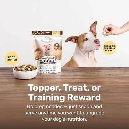 BADLANDS RANCH Superfood Nuggets- Premium, Freeze-Dried raw Dog Food Topper or Treat. Powerful Nutrient-Dense Ingredients. No Artificial additives. Duck and Kale Formula 8oz - 4pk Bundle