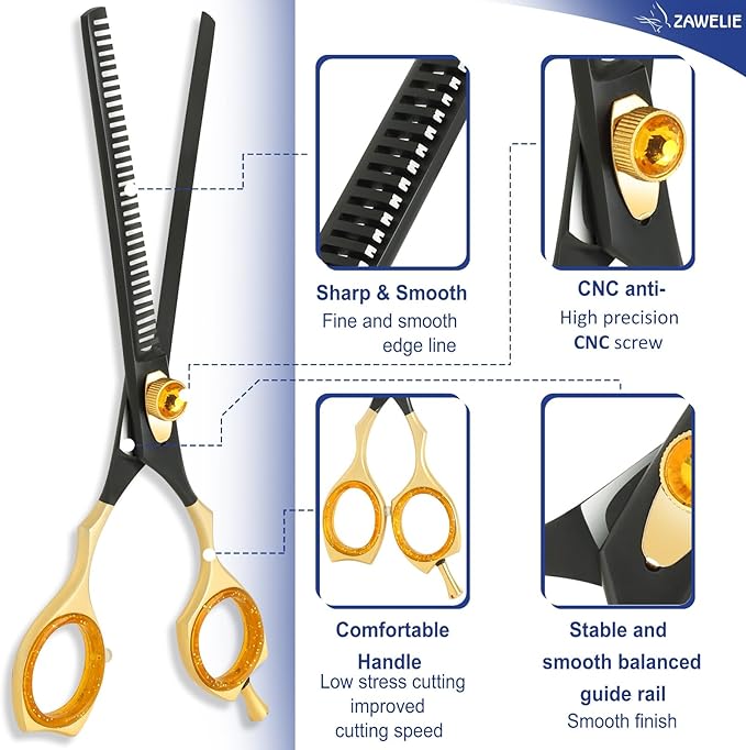 Dog Grooming Scissor- 7.5 Pet Shears, Japanese Stainless Steel Ergonomic Pet Grooming Scissor, Heavy Duty Sharp and Comfortable pet Scissors for Grooming, Dogs, Cats and Other Animals (Thinning)