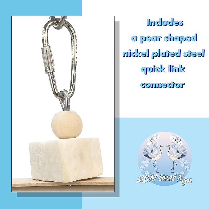 1116 Natural Sola Stick Stack - Handcrafted Hanging Bird cage Toy, Natural sola Wood Sticks, Natural Wooden Sticks, Parts can Turn Around Center, Chewing Fun for Small and Medium Size pet Birds