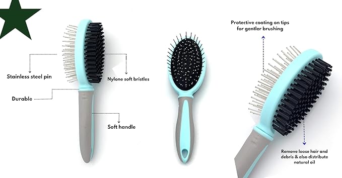 Dog Grooming Kit, 2PCS Dog Bath Brush Scrubbers, 1 Double Sided Soft Bristle and Pin Brush, 1 Professional Nail Clipper and Trimmer For Large & Mediam Dog,Cat,and Rabbit.