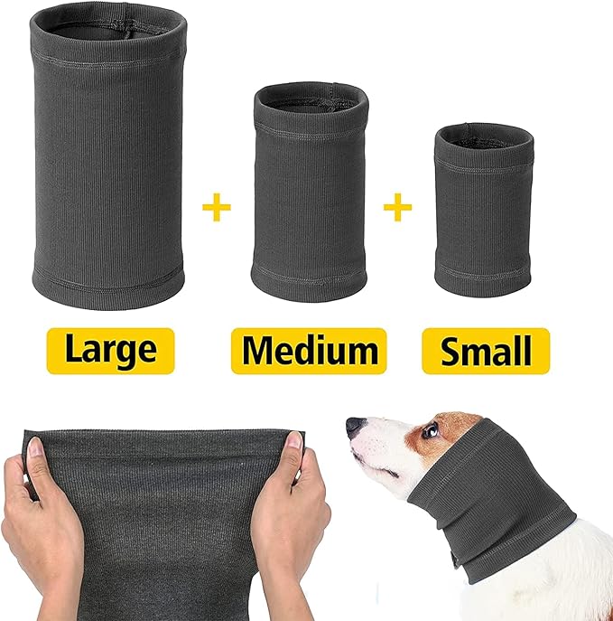 Quiet Ears for Dogs with Dual sides Dog Brush and Dog Comb, Dogs No Flap Ear Wraps for Anxiety Relief, Calming, with Professinal Grooming Brush