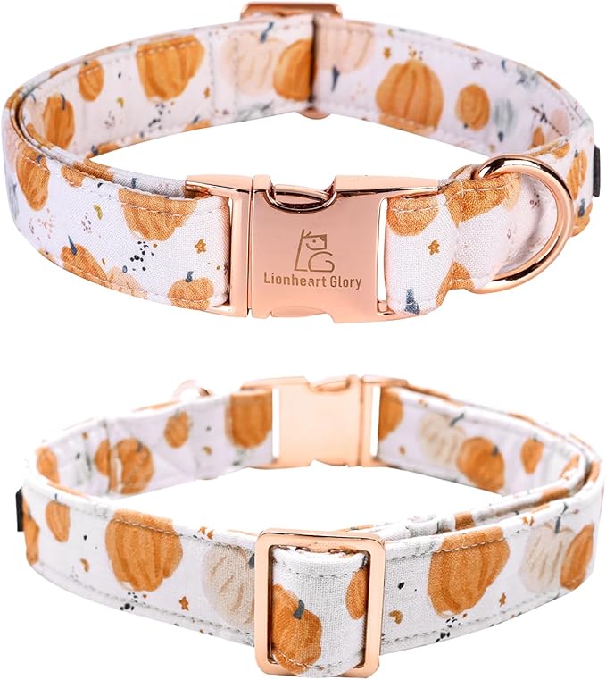 Lionheart glory Dog Collar Halloween Collar Dog Fall Dog Collars, Adjustable Heavy Duty Dog Collar for Large Dogs Pumpkin Collar Dog