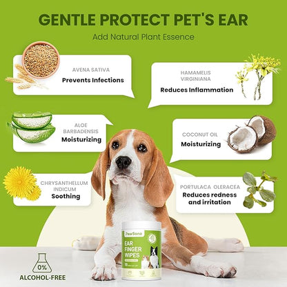Pet Wipes for Dogs & Cats, Hypoallergenic Dog Eye Wipes Cleaner, Natural Cleaning Grooming Pet Wipes Gently Remove Stain (Ear Wipes 150 PCS, Aloe Scent)
